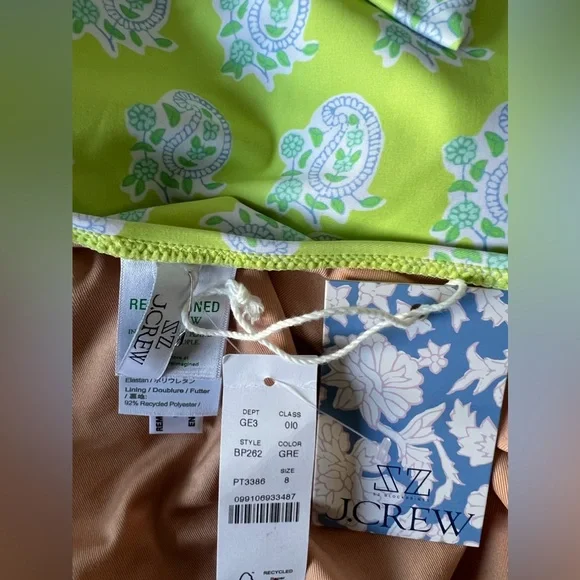 J.Crew SZ Blockprints™ X cutout one-piece swimsuit in green paisley